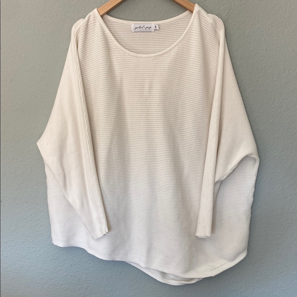 Petal & Pup Oversized Off The Shoulder Ribbed Knit Top